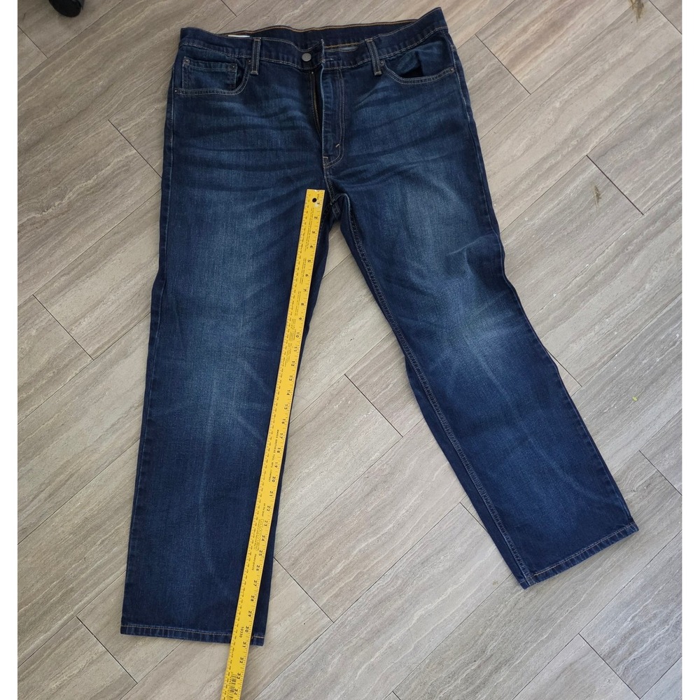 Levis 569 Loose Straight Fit Jeans Mens 36x32 Dark Wash Blue Denim WaterLess